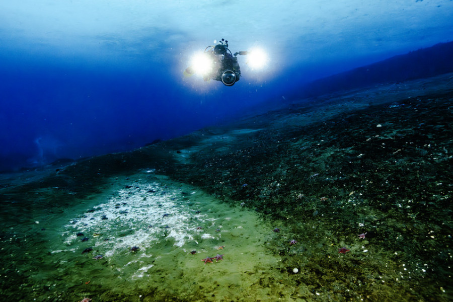 Divers surveying a methane seep at Cape Evans   Credit Leigh Tait   Earth Sciences NZ
